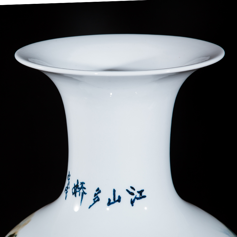 Jingdezhen ceramics celebrity hand - made the master of landscape painting landing large vases, home sitting room adornment is placed