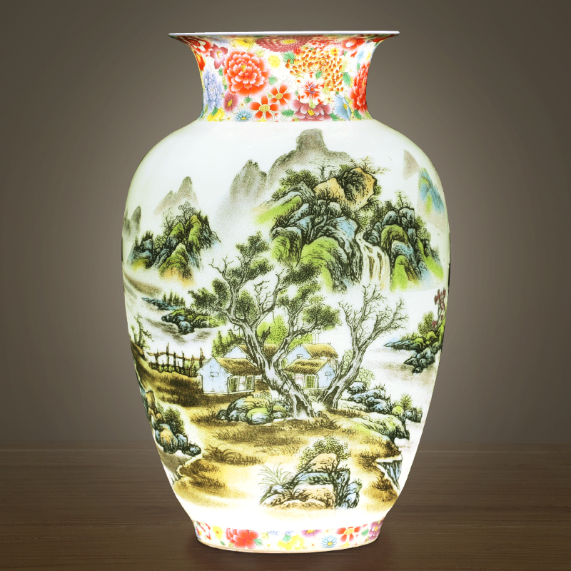 Jingdezhen ceramic vase furnishing articles sitting room flower arranging home TV ark adornment large antique Chinese porcelain