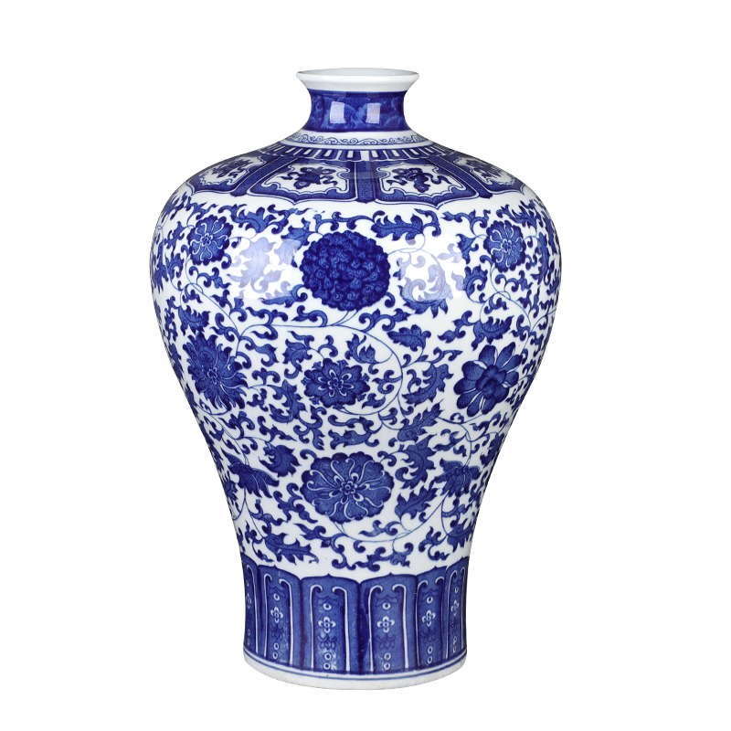 Jingdezhen ceramic phase of archaize sitting room of Chinese style household large blue and white porcelain vase does handicraft mei bottles of TV ark