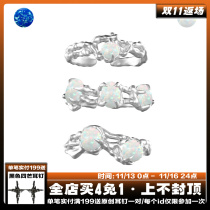 1STXULIE sterling silver opal ring niche design index finger open ring hand made cold wind senior ring female