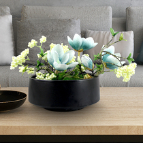 Magnolia simulation flower living room dining table coffee table fake flower decoration model room dining room tree rattan high-quality floral art