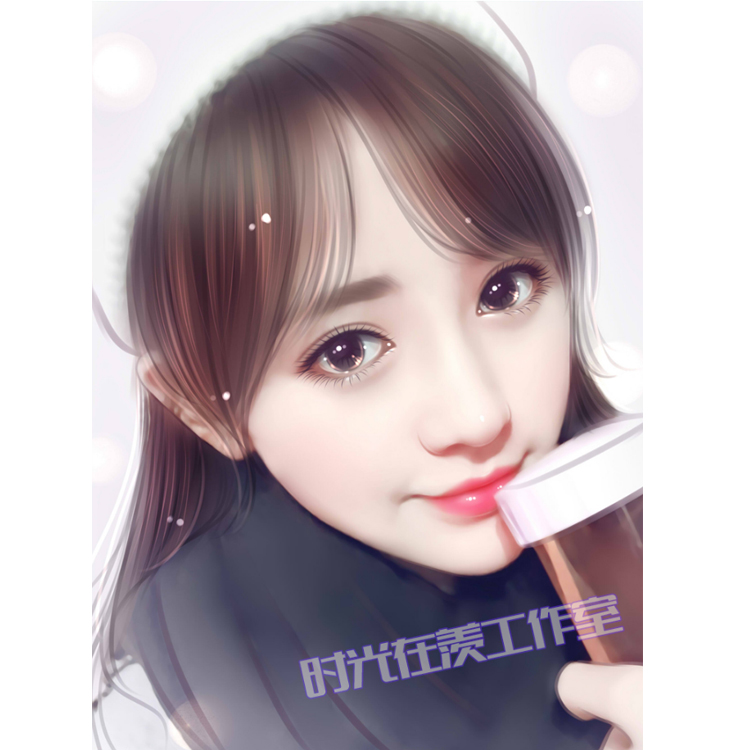 real life photo to hand-painted head portrait, cartoon painting, sketch, portrait, cartoon character design and production