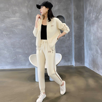 Womens wool casual sports suit 2022 new high-end big-name fashion spring and autumn temperament ladies two-piece set