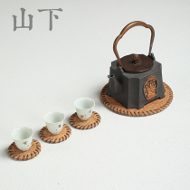 Coconut coasters Iron pot mats Brown silk pot mats Round heat insulation mats Tea tray Non-slip mats Raised pot mats Handmade tea ceremony zero matching