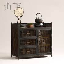 Antique bamboo tea cabinet Chinese tea room Retro storage and storage cooking tea cabinet Tea ceremony cabinet Tea shed Tea storage cabinet