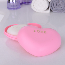 Japan imported love heart shaped soap box soap box soap box bathroom goods storage box Pink White