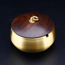 Pure copper handmade new Chinese ashtray Home living room log cover office anti-fly ash vintage Chinese ashtray