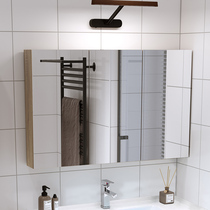 Smart bathroom mirror cabinet hanging wall-style toilet mirror with shelve lamp Nordic restroom toilet separate mirror box
