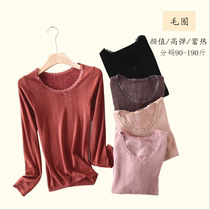 Thermal underwear women autumn and winter set Terry padded slim seamless large size long sleeve base shirt round neck autumn trousers