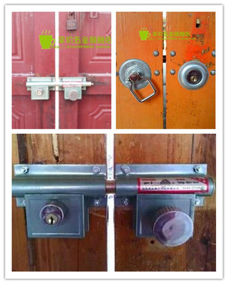 大门锁双开门木门双扇锁防盗锁穿条锁齿条锁插销铁门锁锁栓门锁