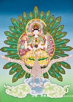 Boutique rare subject Peacock Ming Wang Nepal Pure hand painted handmade Donka hanging painting Tibet dedicated to decoration