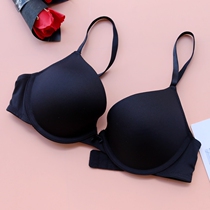 Outside * Trade Original * Single M* M European and American black lingerie female brief up and down thick cup with steel ring poly-finish glossy bra