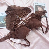 Womens Life Year Bra Underwear Suit Pure Desire European and American Side collecting Breast Milk Style Lace Explicit Breast-Breasted With Bra Suit