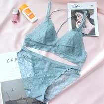 The French lingerie female delicate lace does not display breasts with a sexy steel ring bra anti-bump bra suit thin section