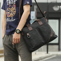 New Canvas Casual Single Shoulder Inclined Satchel For Men To Work Commute Business Handbag Briefcase Cross Computer Bag