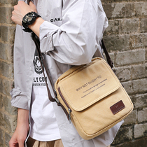Bag for male Chains personality small satchel Han version of the new 100 hitch minimalist student casual canvas single shoulder diagonal satchel
