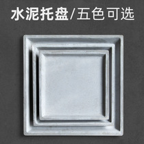 Dazzling Square Cement Flower Pot Tray Magnesium Mud Flower base cushions minimalist Nordic Style Multi-meat green plant
