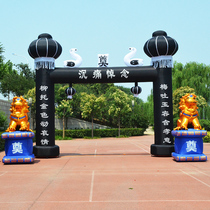6 8 meters black blue white inflatable arch funeral white thing Air model rainbow door funeral archway door funeral archway