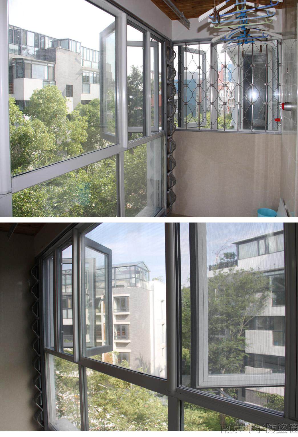 南京坤宁可以打开的防盗窗304不锈钢防盗防护美观隐形内置带锁