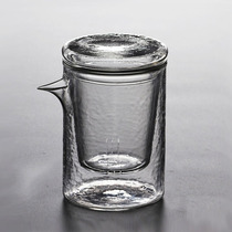 Creative new product easy to pour clean hammer pattern teapot simple Tea Cup three-piece tea divider with filter Tea Sea