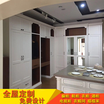 Imported love grid cabinet door panel custom-made overall wardrobe door solid wood multi-layer particle double veneer full house customization