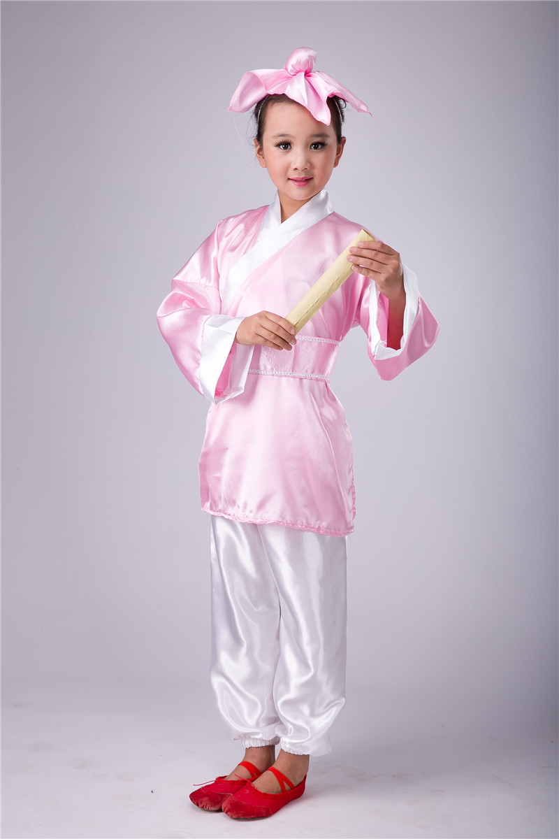 儿童书童国学服装三字经古装汉服弟子规表演服装幼儿古代学生服装