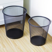 Metal medium trash can iron mesh paper basket hollow family black barbed wire large lidless trash can large iron