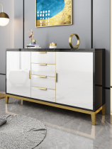 Light luxury sideboard Nordic simple modern marble rock board storage high cabinet non-embroidered steel paint tea entrance cabinet