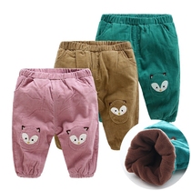(Broken code clearance) boy plus velvet pants winter baby trousers baby padded thick warm girl foreign gas