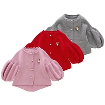 (Broken code clearance) girl baby wear clothing 2018 winter New Fashion Baby lantern sleeve warm
