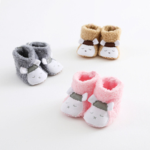(Broken code clearance) childrens shoes 1-2 years old male and female children Winter plus velvet boots warm non-slip baby shoes toddler shoes