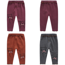 (Broken code clearance) baby child leggings spring and autumn girl pants 1-4 years old 3 female baby long pants can be opened
