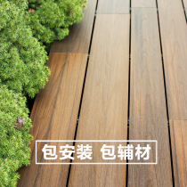 Shanghai plastic wood floor outdoor wood plastic board courtyard terrace 3d wood grain second generation co-extrusion waterproof and anticorrosive wood board installation