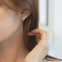 s925 silver needle Mobius ring ear buckle female design sense earring temperament simple Korea 2021 New Net red tide