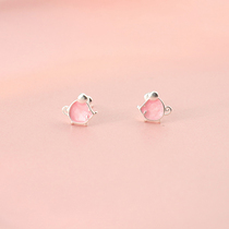 s925 pure silver of the year Chinese zodiac mouse ear nail female minimalist student delicate and small earrings sleep-free