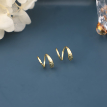 s925 pure silver ear ring female Korean temperament brief personality double spring swivel small ear ring 2019 new wave