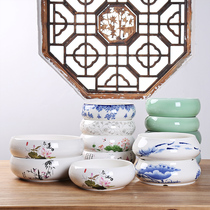 Tea wash large ceramic lid Household large wash teacup utensils Coarse pottery tea set accessories Small pen wash basin