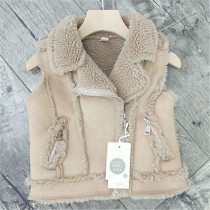 Autumn and winter clothes new boy Korean version of female baby plus suede denim vest children 1 thickened 3 shoulder 5 years old 2