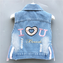 Girl Cowboy Waistcoat Vest Baby Boy Little Baby Girl Small Boy Mount Cartoon 100 Hitch Vest Korean Version Tide