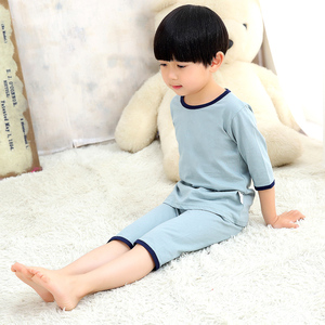 男童睡衣夏天女童宝宝男孩儿童空调家居服套装短袖春夏季薄款纯棉