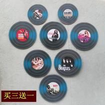 Retro vinyl record poster wall stickers bar KTV cafe wall decorations personalized wood pendant