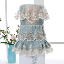 Pastoral high-end fabric drinking water Hood dust cover two-piece home office lace vertical bucket cover towel