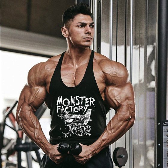 Shoulder bandwidth 1 cm Genuine professional fine band bodybuilding fitness training casual men's sports vest cotton Shoulder bandwidth 1 cm Genuine professional fine band bodybuilding fitness training casual men's sports vest cotton