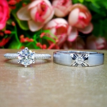 18K Platinum 7 points GIA70 points HVS13EXN Six paws wedding ring GIA South Africa Diamond Double Certificate Custom