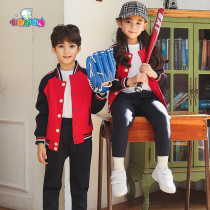 Primary school uniform Spring and autumn baseball uniform three-piece set Kindergarten garden uniform College wind young teacher childrens sports suit