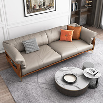 Office real leather couch minimalist modern reception room Business Guest area Leisure Nordic trio position tea table combinations