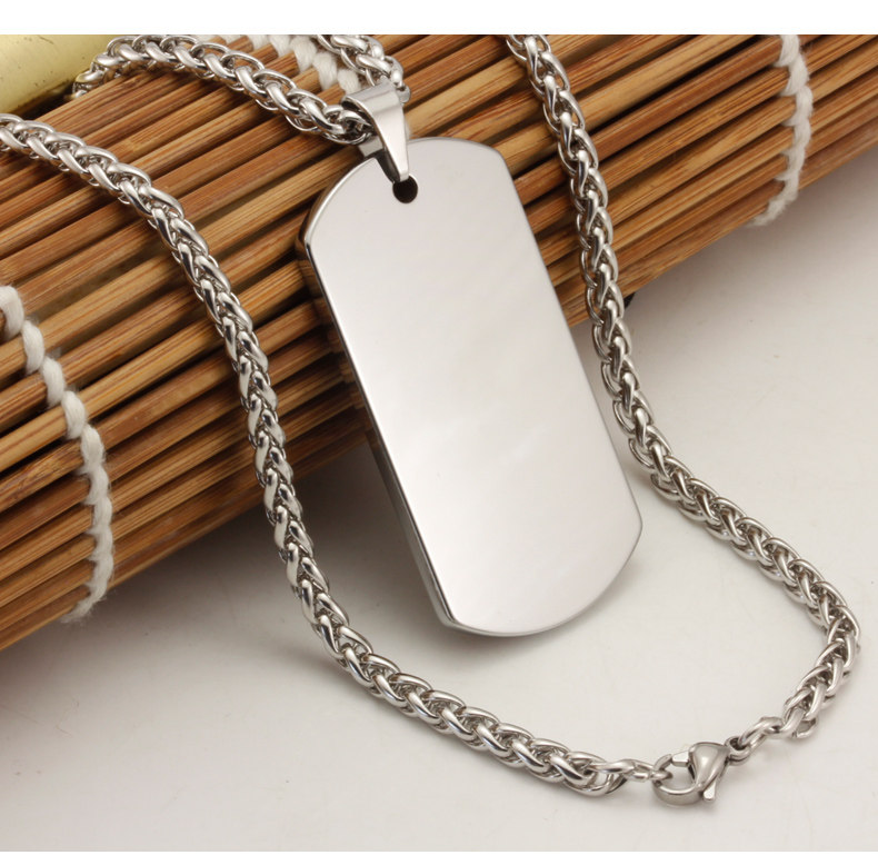 美国大兵军牌项链男士霸气个性照片钨金情侣吊坠女刻字饰品身份牌