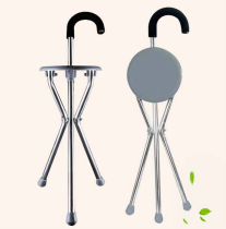 Aluminum alloy crutches with sitting foldable crutches for the elderly with seat three-legged bench non-skid crutches walking aids