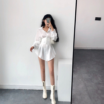 The YoungGirlDay wear is the small waist essence European and American wind sexy short long sleeves dress waist seal