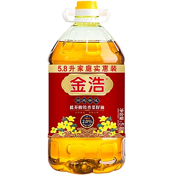 金浩低芥酸物理压榨浓香菜籽油5.8L[10元优惠券]-寻折猪